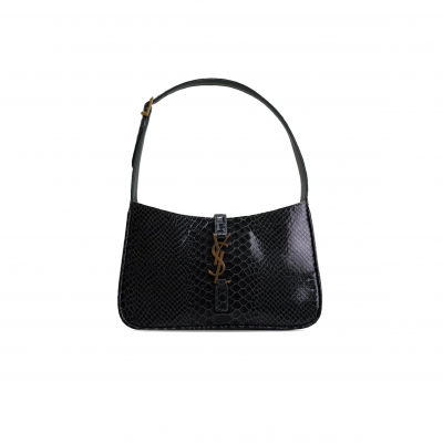 YSL LE 5 À 7 IN SNAKE-EMBOSSED GLOSSED LEATHER 657228EAA5 (25*14*6cm)